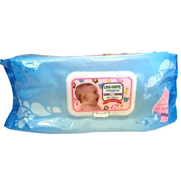 Uni-Wipe Baby Wipes 20x22cm Resealable Pk80