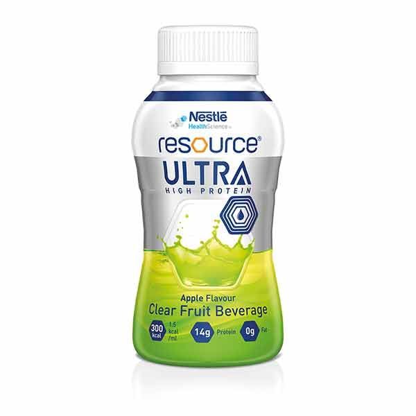 Resource Ultra Clear Fruit Beverage Apple 200ml Bottle Pack 4
