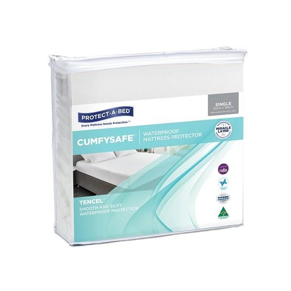 Cumfysafe Tencel Mattress Protector White Single