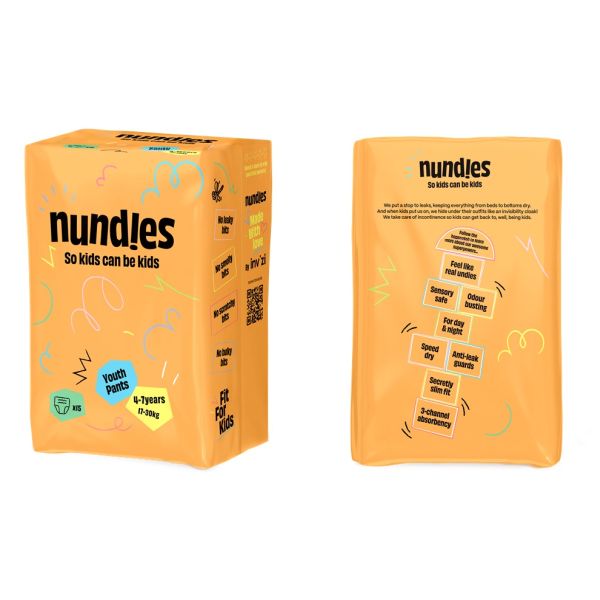 Nundies Youth Pants 4-7Yrs 17-30kg 800ml Pk15