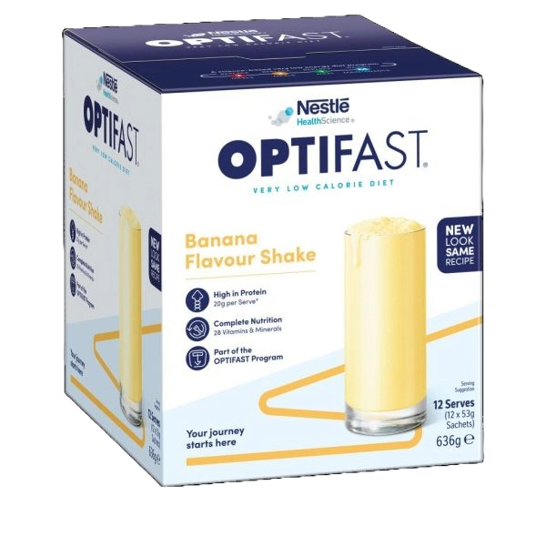Optifast Very Low Calorie Diet Shake Banana 53g Pack 12