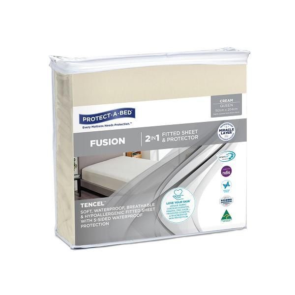 Protect-A-Bed Fusion Fitted Sheet Queen Cream