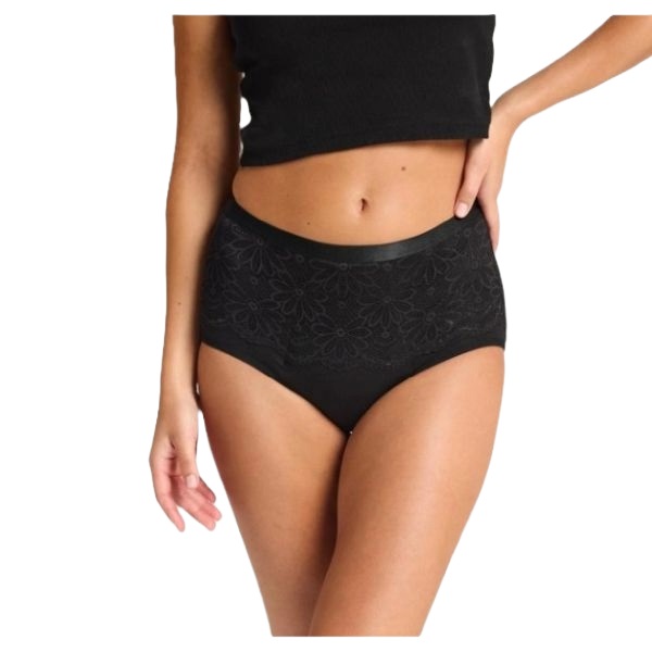 Modibodi Sensual Hi-Waist Brief Ultra Incontinence Black Size 16