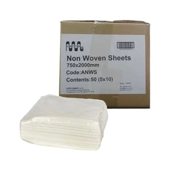 Cello Non Woven Sheets 75x200cm carton 50
