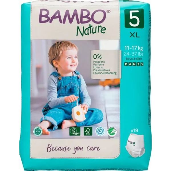 Bambo Nature Pull Up Pants 11-17kg 784ml Lycra Pack 19