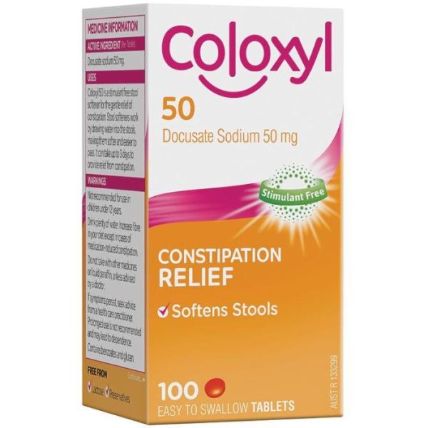 Coloxyl Tablets 50mg 100 Tabs