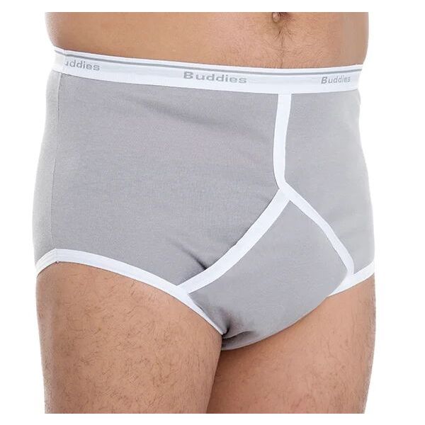 Buddies Dignity Mens Brief Extra Large Y-Front 110cm Grey 450ml
