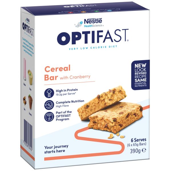 Optifast Bar Cereal 65g Pack 6
