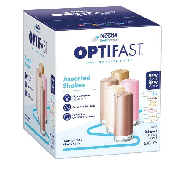 Optifast Very Low Calorie Diet Milk Shake Assorted 53g Sachets Pack 10