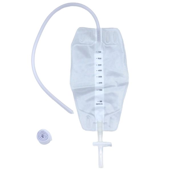 Unoquip Leg Bag Non-Sterile 750ml Long Cut-to-fit Tube T-Tap Soft Back Box 10