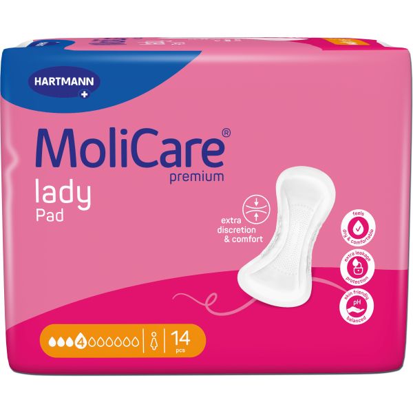 MoliCare Premium Lady Pads 4 Drop 782ml Pack 14