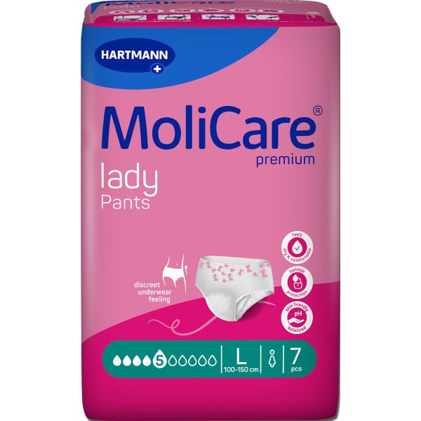 Molicare Premium Lady Pants 5Drops Large 100-150cm 850ml Pk7