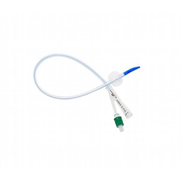 mDevices Foley Catheter Tiemann Tip Silicone 2-Way 14Fr 10mL 41cm Box 10
