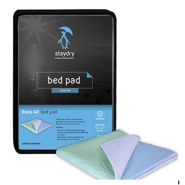 Staydry Boss Bed Pad King Single With Wings Aqua