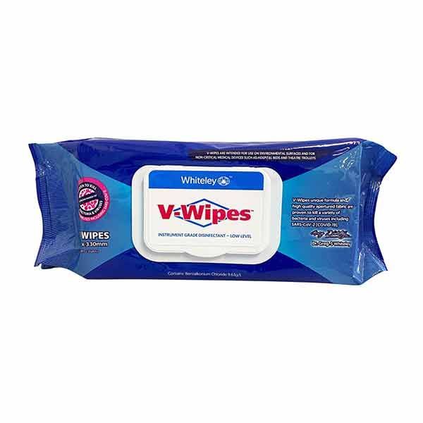V-Wipes Hospital Grade Disinfectant Wipes Flat Pack 80