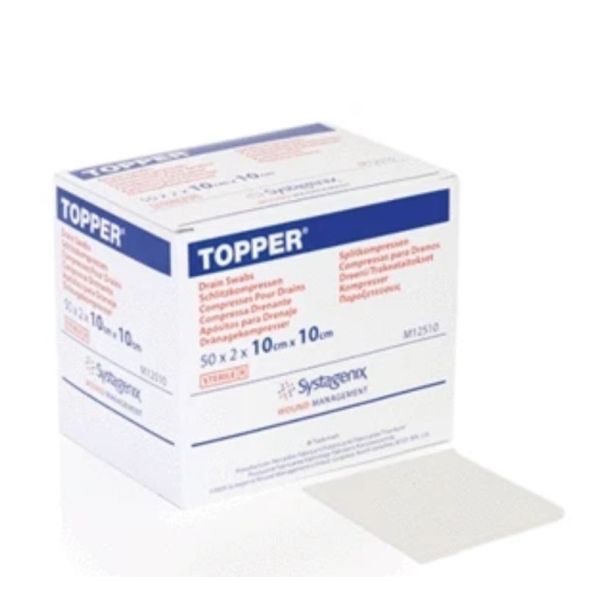 Topper Drain Sterile Swabs 10x10cm Pack 2