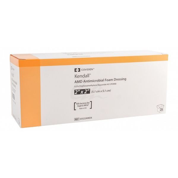 Kendall AMD Antimicrobial Foam Dressing 5x5cm