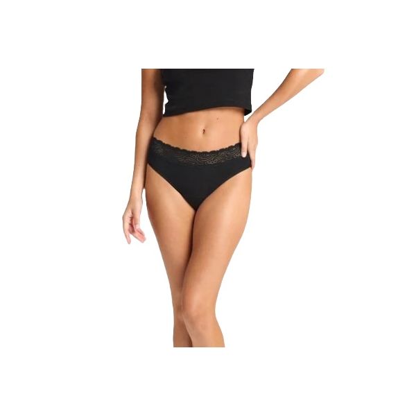 Modibodi Sensual Hi Waist Bikini Light-Moderate Black Size 16