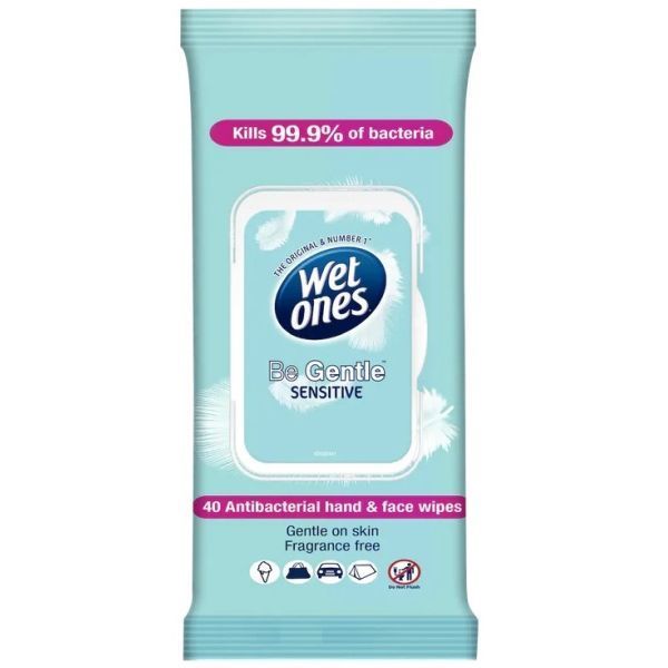 Wet Ones Be Gentle Sensitive wipes Pack 40