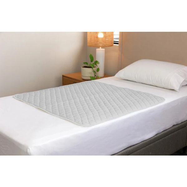 Buddies Absorb-Max Bed Pad No Tuck-Ins Grey Single 90x90cm Waterproof 3500ml