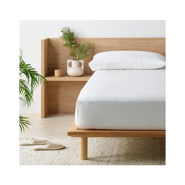 Staydry Waterproof Bamboo Fitted Sheet White Long Single Bed