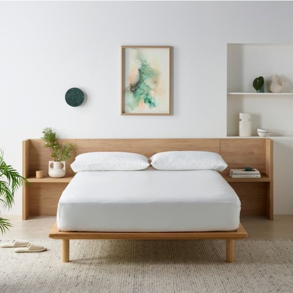 Staydry Waterproof Bamboo Fitted Sheet White Double Bed
