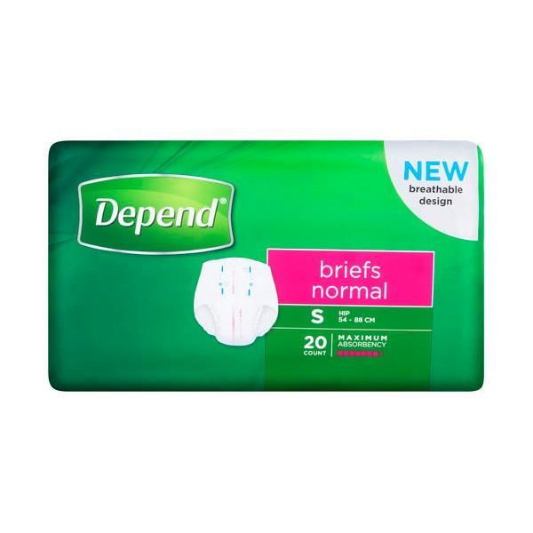 Depend Brief Normal Small 51-80cm 1860ml Pk20