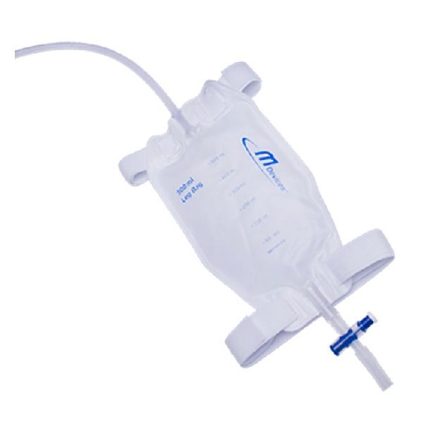 mDevices Leg Bag 500ml T Tap Non Return Valve 50cm Long Tube Silicone Lined Straps