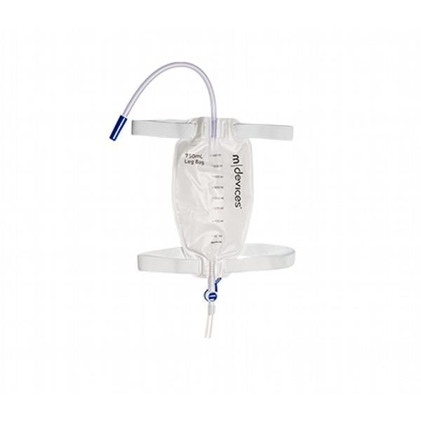 mDevices Leg Bag 750ML Lever Tap Non Return Valve Sterile 30cm