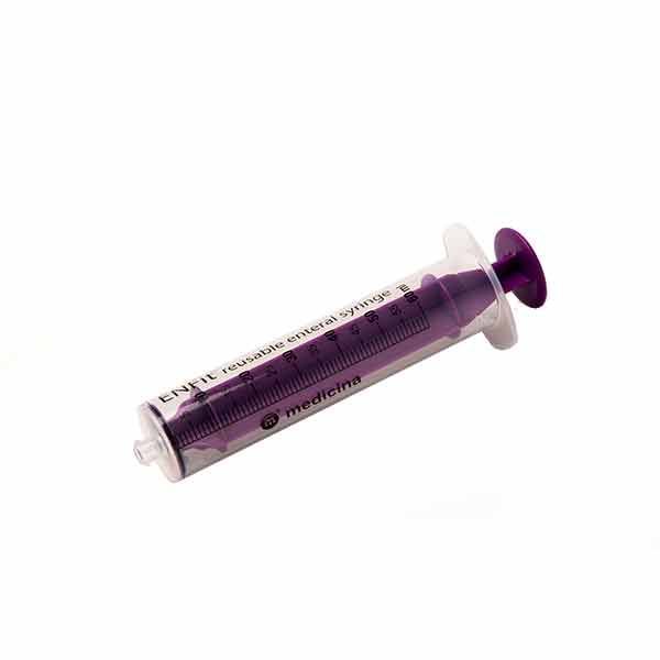 Medicina Enteral ENFit Reusable 60ml Purple Syringe