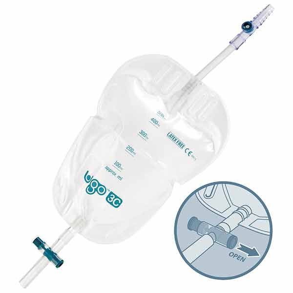 Ugo Community Leg Bag Short Tube T Tap 500ml Box 10