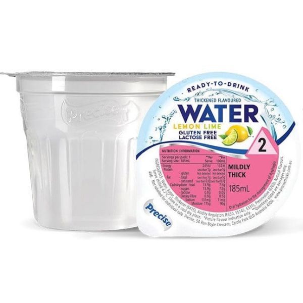 Precise Ready To Drink Lemon Lime Water Mildly Thick Level 2