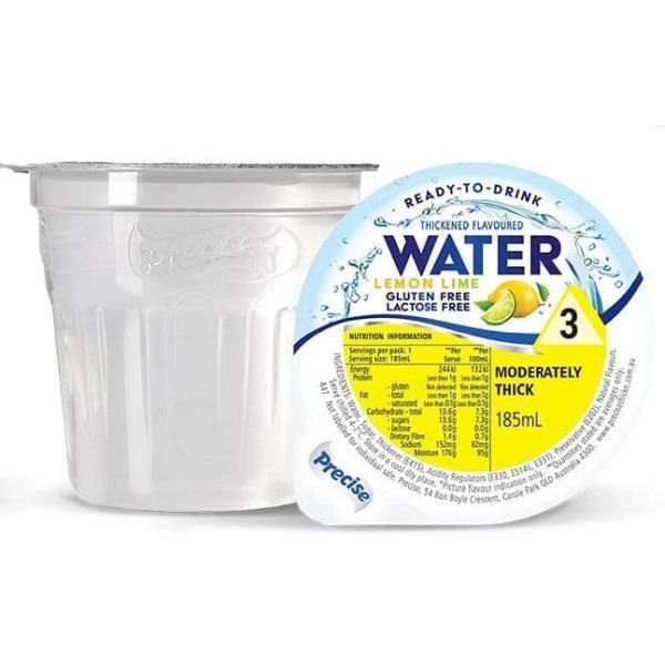 Precise Ready to drink Lemon Lime Water Moderately Thick/Level 3