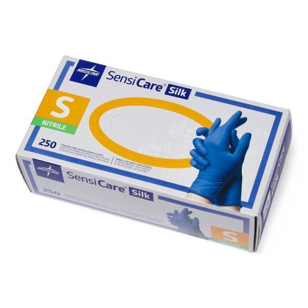 Sensicare Silk PF Nitrile Blue Gloves Small Box 250