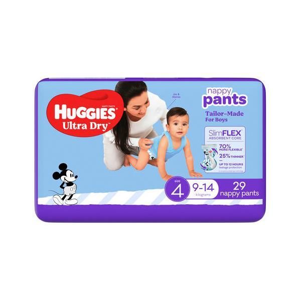 Huggies Ultra-Dry Nappy Pants Toddler Boys 9-14Kg Pack 29