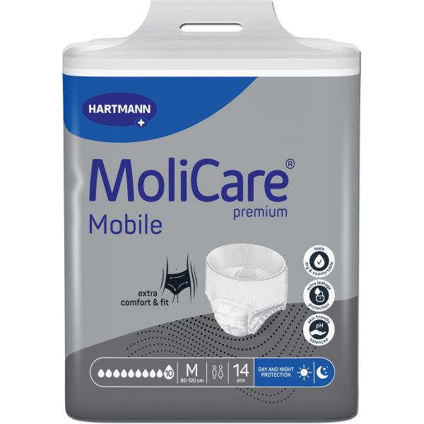Molicare Premium Mobile 10 drops Medium 80-120cm 2574ml Pk14