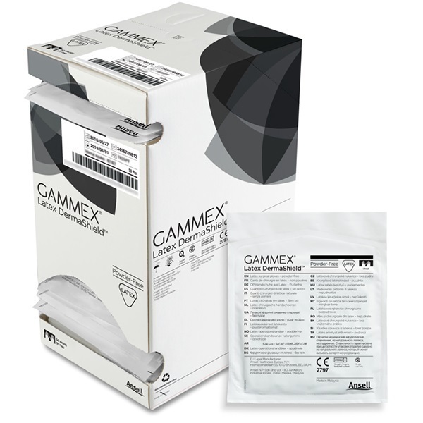 Ansell Gammex Latex Dermashield PF Glove Sterile 6.5 Box 50
