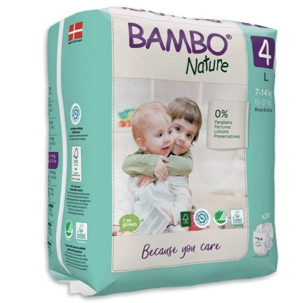 BAMBO NATURE NAPPIES SIZE 4 7-14KG Pk24