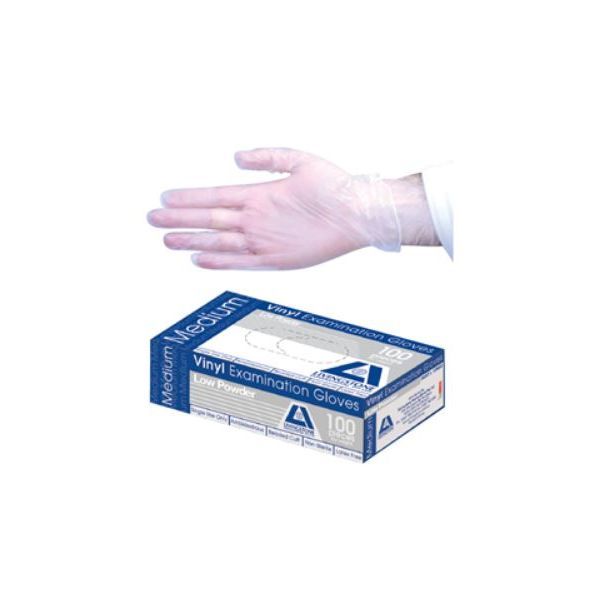 Livingstone Glove Vinyl low powder Medium Pk100