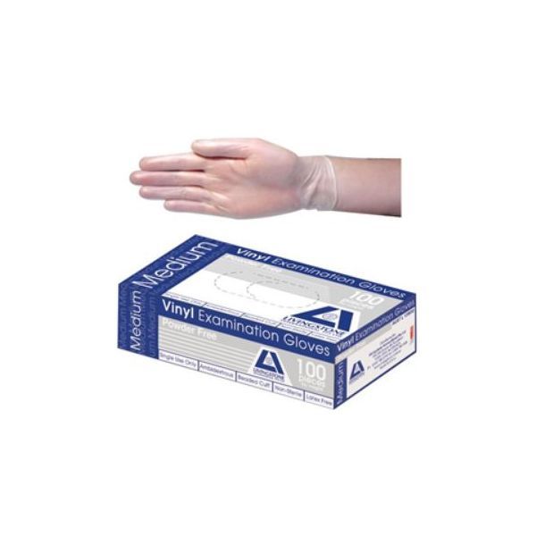 Livingstone Gloves Vinyl powder free Medium Pk100