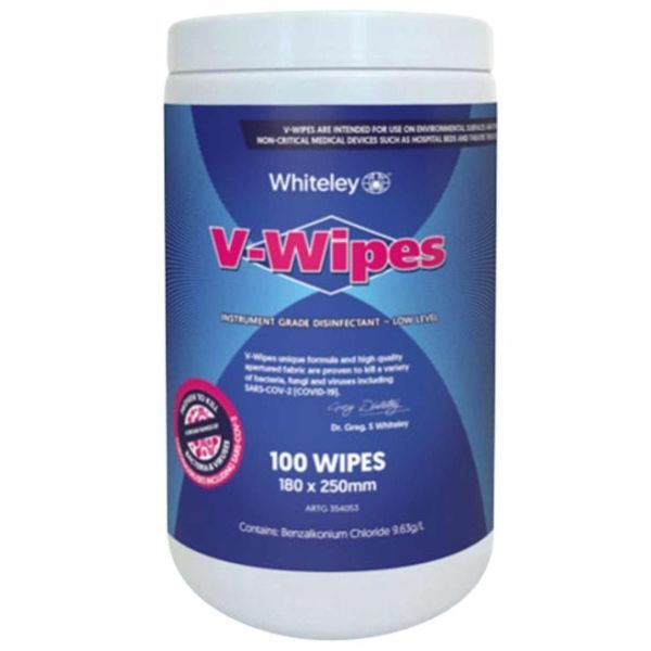V-Wipes Disinfectant Wipes Canister 100