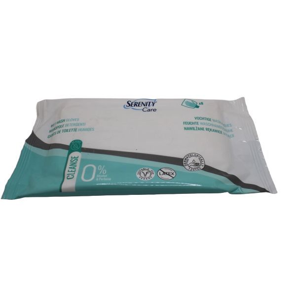 Serenity Care Wet Wash Gloves Pk8