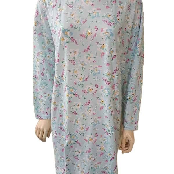 Petal Back Nightie long sleeve Aqua Butterfly Large