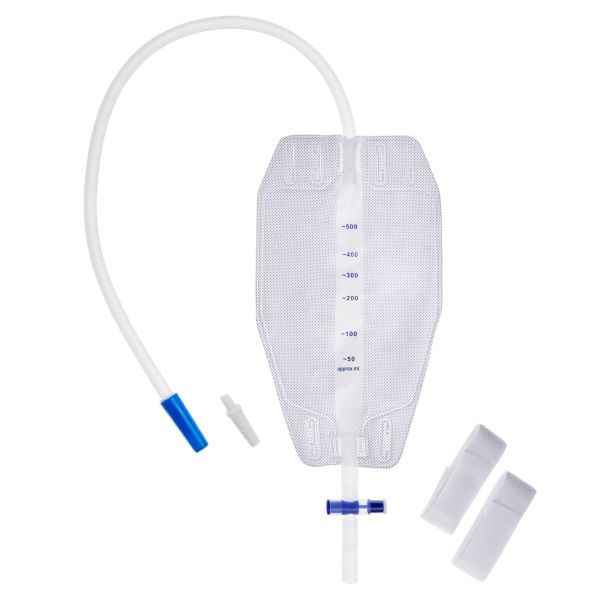 Unoquip Leg Bag Sterile 500ml 30cm Tube T-Tap Soft Back Box 10