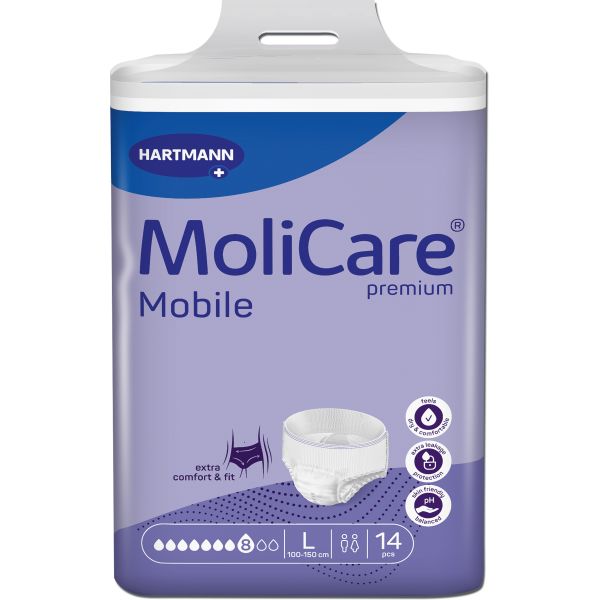 Molicare Premium Mobile 8 Drops Large 100-150cm 2394ml Pk14