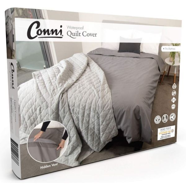 Conni Quilt Cover Single Charcoal