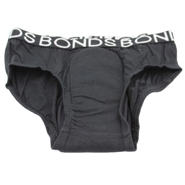 Minappi Boys Bonds Hipster Brief Black With 300ml Pad 6-8