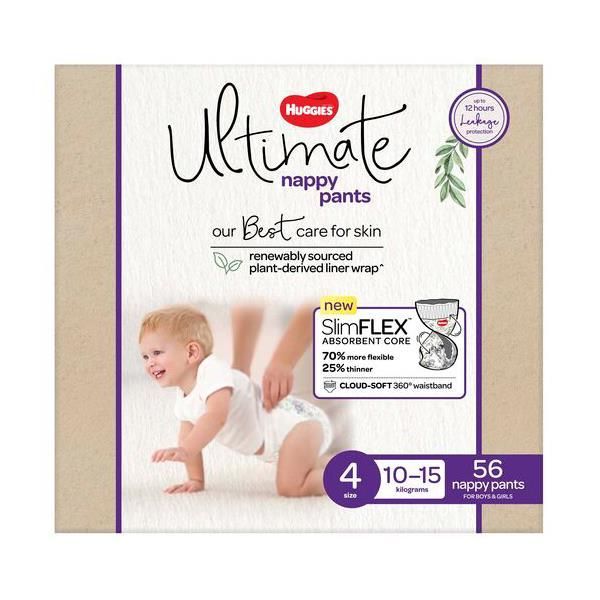 Huggies Ultimate Nappy Pants Size 4 10-15Kg Ctn 56