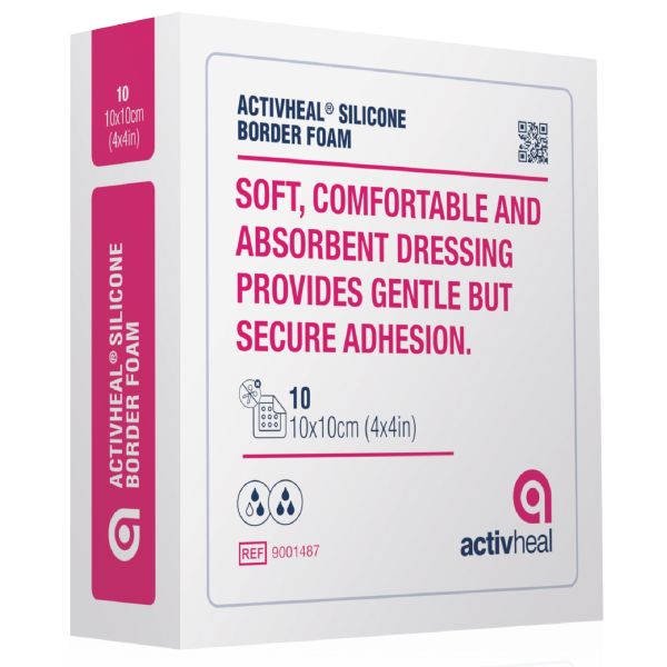 ActivHeal Foam Silicone Adhesive Border 20x20cm