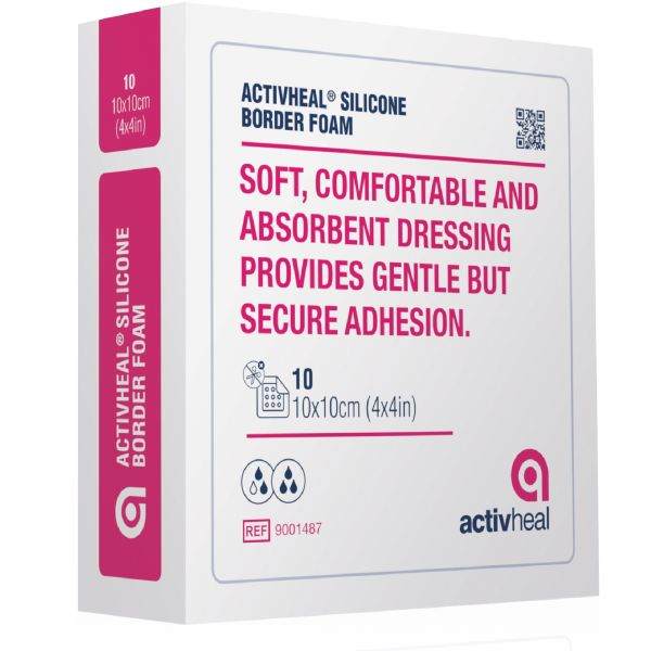 ActivHeal Foam Silicone Adhesive Border 15x15cm